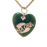 Vintage Greenstone Heart Shaped with Kia Ora