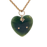 Vintage Greenstone Heart Shaped with Kia Ora