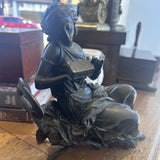 Antique Bronze Classical Lady with Box