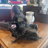 Antique Bronze Classical Lady with Box