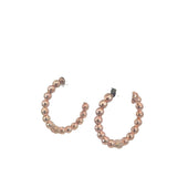 Huggie Hoop Ball Earrings - Rose Gold