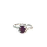 Ruby Diamond Halo Ring