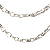 Oval Belcher Link Necklace in Sterling Silver - 55cm