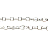 Oval Belcher Link Necklace in Sterling Silver - 55cm