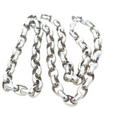 Oval Belcher Link Necklace in Sterling Silver - 55cm