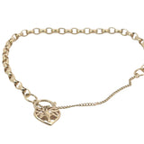 Gold Belcher Bracelet with Heart Lock Clasp