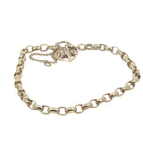 Gold Belcher Bracelet with Heart Lock Clasp