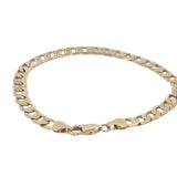 Unisex Gold Flat Curb Chain Bracelet
