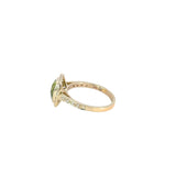 Peridot Diamond Halo Ring