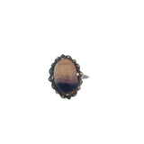 Oval Cabochon Banded Amethyst Ring