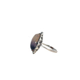 Oval Cabochon Banded Amethyst Ring