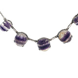 Natural Banded Purple Fluorite Necklace