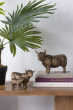Highland Cattle Statue - Gold