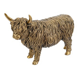 Highland Cattle Statue - Gold