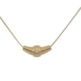 Cresent Shaped Diamond Pave Set Necklace
