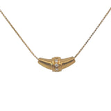 Cresent Shaped Diamond Pave Set Necklace
