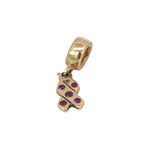 Pandora Charm in 14ct Yellow Gold - Pink Sapphire Breast Cancer Ribbon