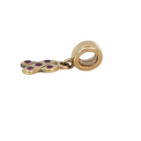 Pandora Charm in 14ct Yellow Gold - Pink Sapphire Breast Cancer Ribbon