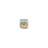 Pandora Charm in 14ct Yellow Gold and Sterling Silver - I Love You
