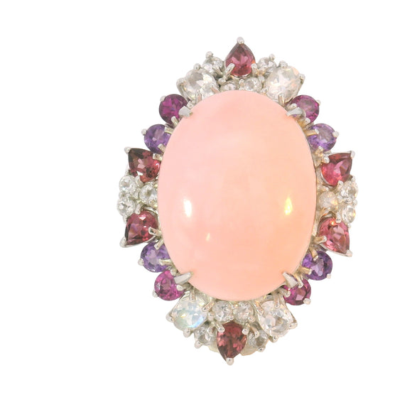 Pink Coral Multi Stone Ring