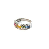 Diamond Sapphire Rainbow Ring