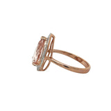 Pear Cut Morganite and Diamond Ring