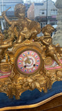 Antique French Gilt Mantel Clock on Stand