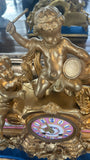 Antique French Gilt Mantel Clock on Stand