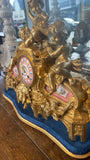 Antique French Gilt Mantel Clock on Stand
