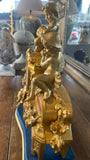Antique French Gilt Mantel Clock on Stand