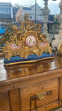 Antique French Gilt Mantel Clock on Stand