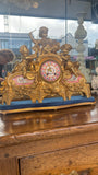Antique French Gilt Mantel Clock on Stand
