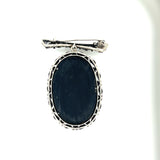 Sterling Silver Cabochon Onyx Brooch