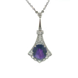 Art Deco Amethyst Diamond Necklace