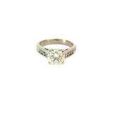 Modern Diamond Solitaire Ring in 18ct White Gold