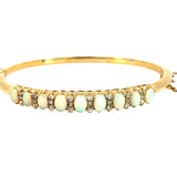 Antique Opal and Diamond Bangle in 15ct and 18ct Yellow Gold