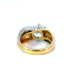 Large Diamond Cross Over Solitaire Ring