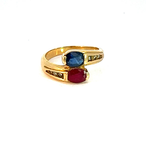 Ruby Sapphire  Diamond  Ring