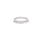 Baguette Round Diamond Double Stacker Ring