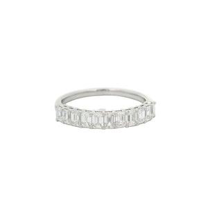 Baguette Diamond Half Eternity Band 0.97 Carats in 18ct White Gold