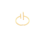 Diamond Double T Ring in 18ct Yellow Gold