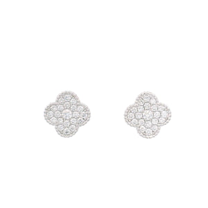 Clover Style Diamond Stud Earrings