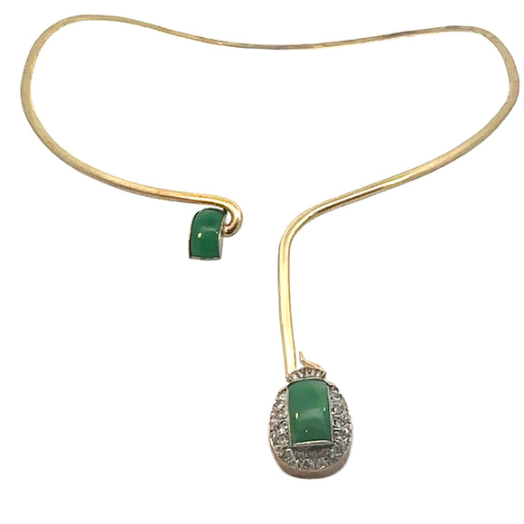 Jade And Diamond Collar Necklace