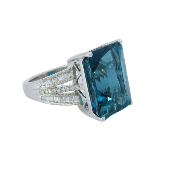 EFFY Blue Topaz  Diamond 14ct  White Gold