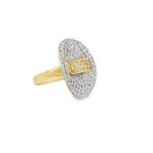 Diamond Oval Cluster Dress Ring 18ct Gold