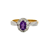 Amethyst Diamond Cluster Ring