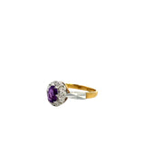 Amethyst Diamond Cluster Ring
