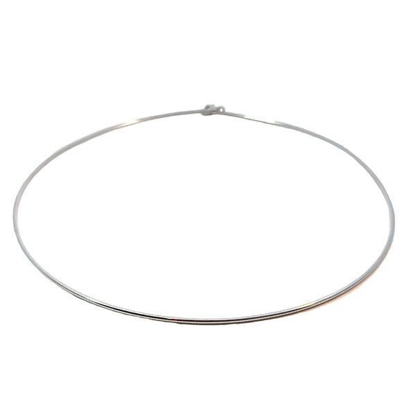 Italian Omega Style Collier Necklace in 18ct White Gold