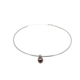 Black Cultured Pearl Pendant with Collar Chain