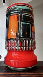 Poole Tall Abstract Vase - Red